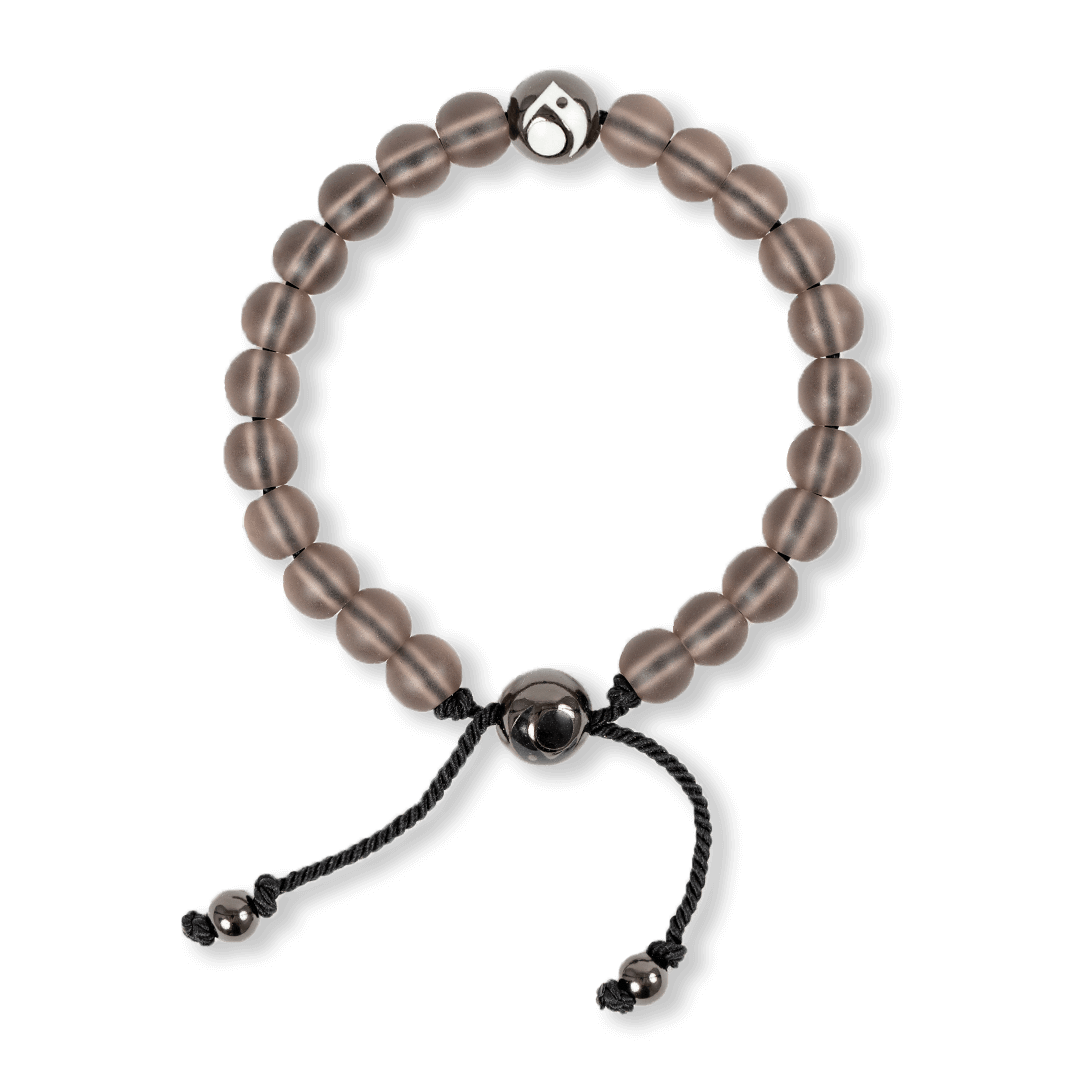 Lokai Glass Bead Bracelet Smoke Gunmetal